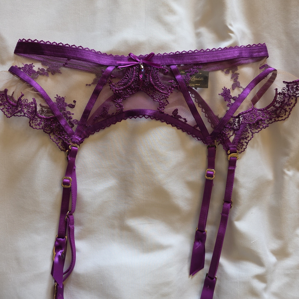 Honey Birdette Violet Lace Garter Belt